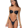 Femmes Summer 2 pièces Sets Beach Solid Colors Bikinis