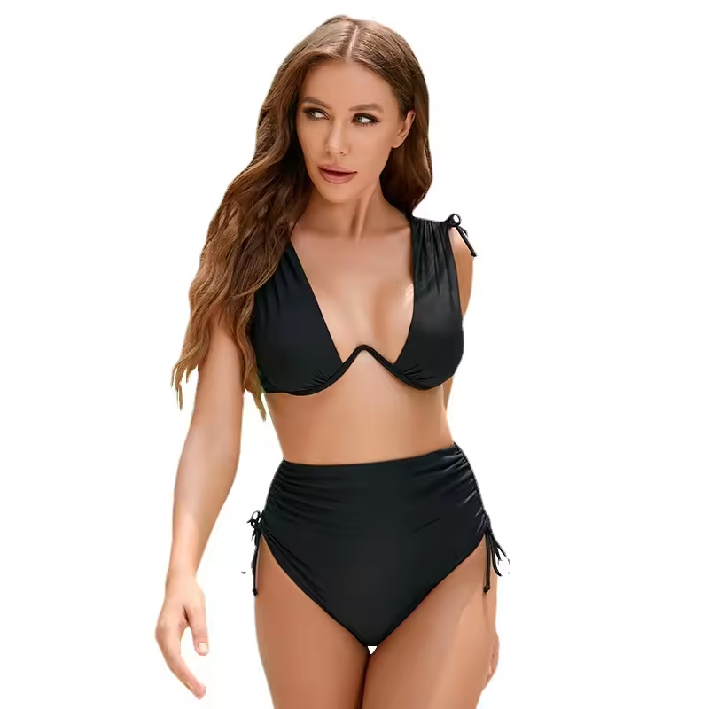  Swimwear personnalisés 2 pièces Solid Bikini Swwear Thong