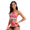 Tankini de logo personnalisée avec couverture bikini 2pcs jupe à cordon plage usure de baignade