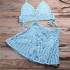 Femmes de maillot de bain au crochet de taille haute avec une jupe coquille de maillot de bain couverture de maillots de bain