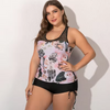 Bikini de maillot de bain à imprimé floral de taille plus deux pièces de deux pièces pour femmes