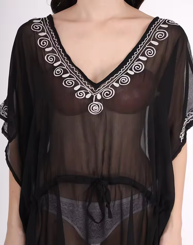 Nouveau design brodé de style élégant paillettes perlées Kaftan Caftan Top Woman Blouse unique