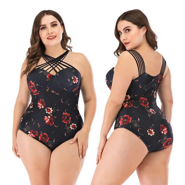 Femmes plus de taille en un morceau de maillots de bain et de plage de plage en sous-bataille
