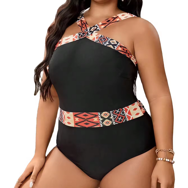 Swimwear plus taille de plage chaude de plage 1 morceau de baignade de blikini grosse femme
