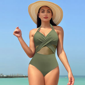 Été Nouvelle femme Suite de maillot de bain en un morceau de natation noire