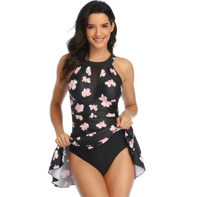Swimsuit Femmes en une seule pièce imprimées Swimwear Swimswear Conservative Swimsuit Boxer Boxer Women