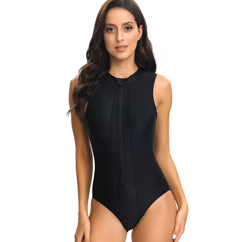 Flatter une pièce monkini à zipper à glissière pas cher