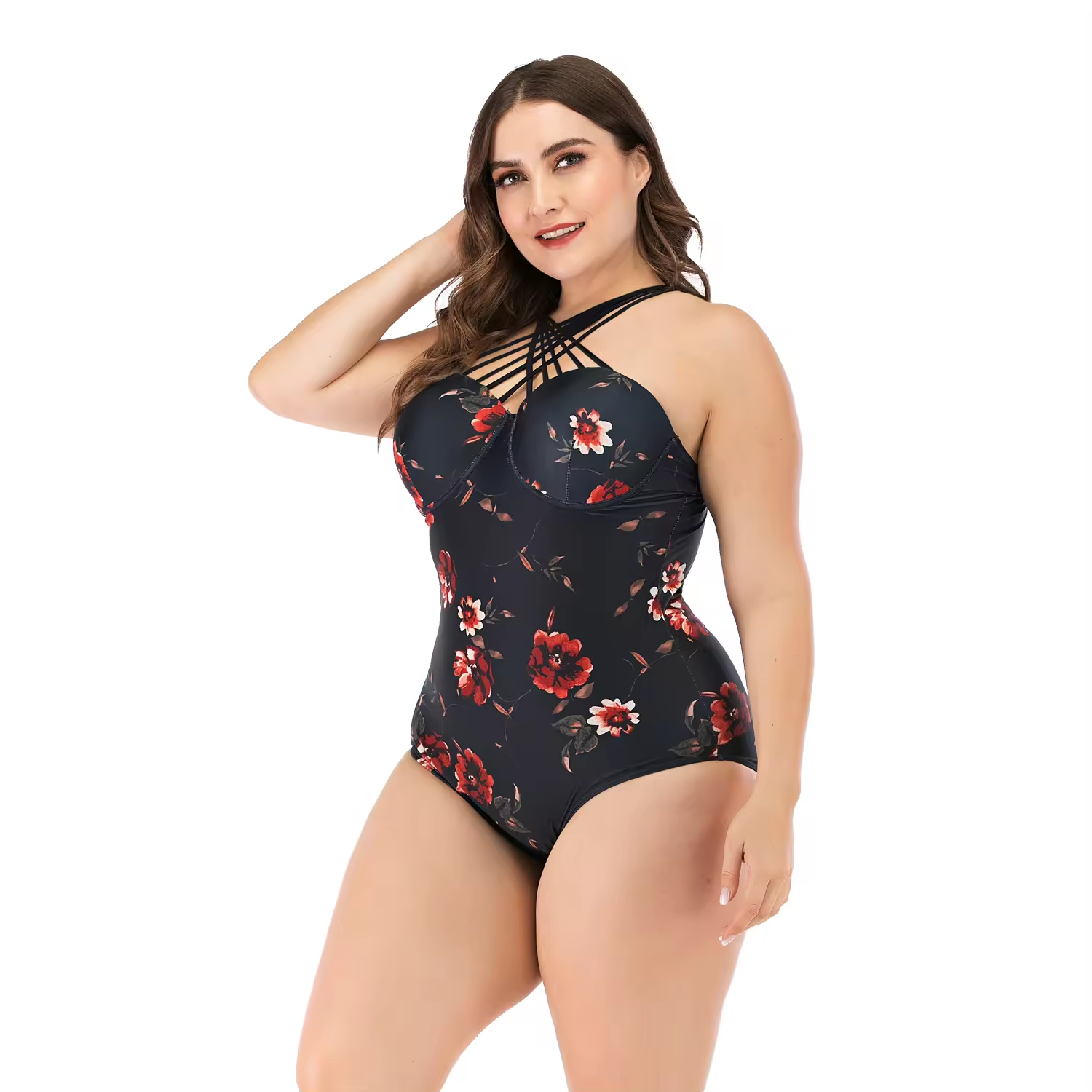 Femmes plus de taille en un morceau de maillots de bain et de plage de plage en sous-bataille